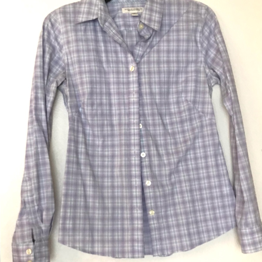 Banana Republic size 4 Purple Plaid Button-Up Shirt